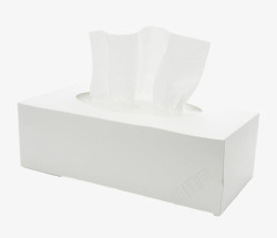 纯白色纸质盒子的抽纸巾实物素材