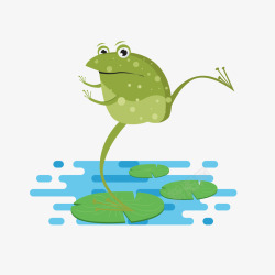 绿色小青蛙卡通插画矢量图素材