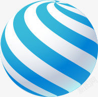 蓝色条纹立体球蓝色卡通条纹热气球装饰高清图片