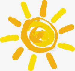 太阳简笔画手绘卡通装饰金色太阳高清图片