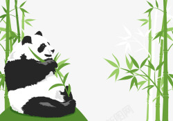 吃竹子的熊猫矢量图素材