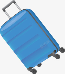 蓝色旅游季行李箱矢量图素材