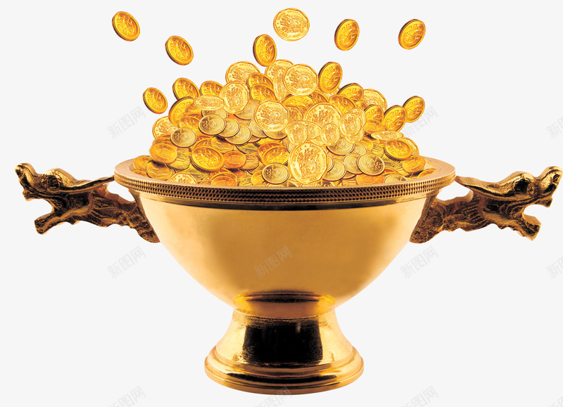 黄金聚宝盆png免抠素材_88icon https://88icon.com 含金量 聚宝盆 聚宝盆图 设计 金币 黄色