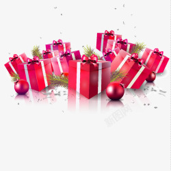 新年礼物盒子玫红色礼物盒子高清图片