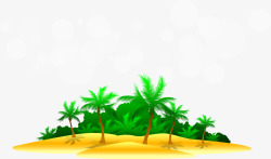 沙滩旁的椰树林背景素材