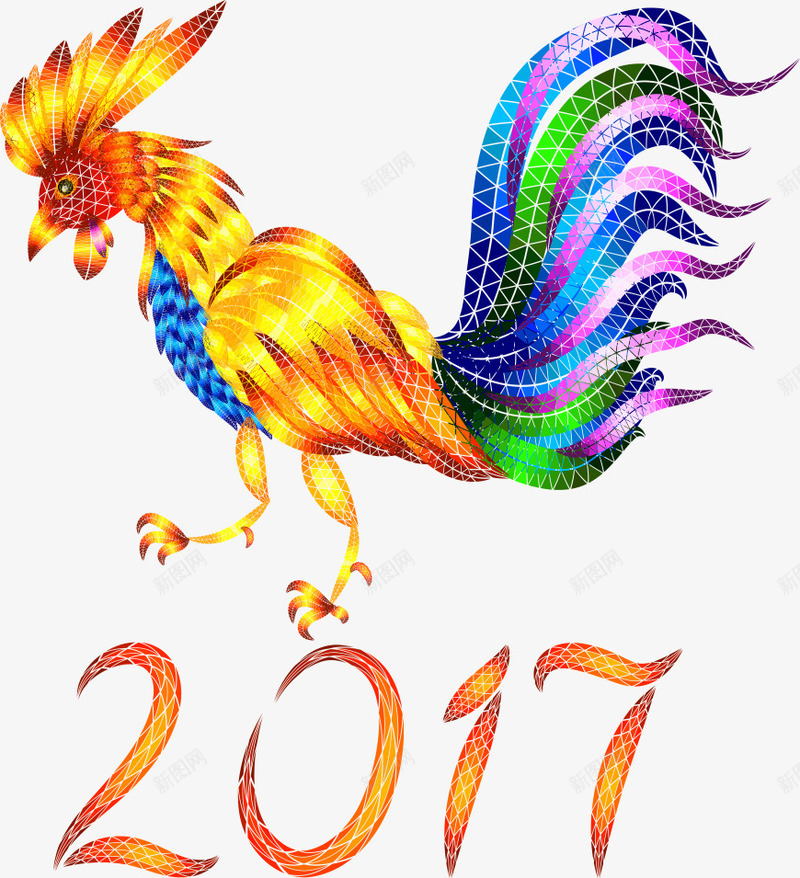 2017公鸡png免抠素材_88icon https://88icon.com 2017 2017公鸡 2017年 2017鸡年 新年 鸡年