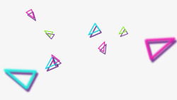 漂浮的彩色三角形素材