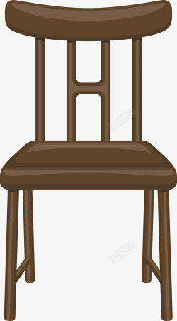 褐色卡通木椅家具素材
