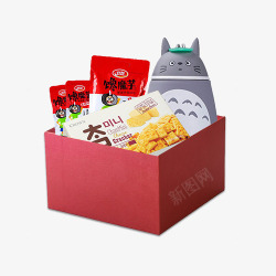 盒子里的食品红盒子里的零食高清图片