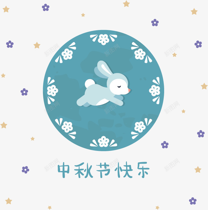 中秋节矢量图ai免抠素材_88icon https://88icon.com 中秋海报素材 中秋节 传统节日 八月十五 卡通 月亮 玉兔 背景素材 矢量图