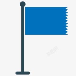 蓝色旗帜素材
