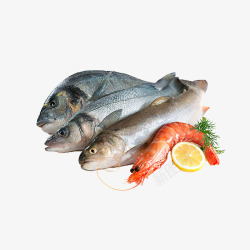 肉类食物鱼和虾高清图片