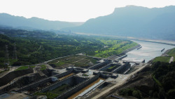 三峡大坝全貌摄影素材