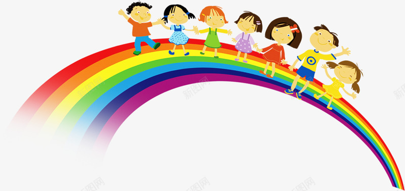 卡通插画彩虹上面的小孩png免抠素材_88icon https://88icon.com 六一儿童节 卡通 小孩 彩虹 欢度六一儿童节 插画 上面 