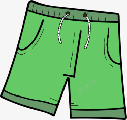 绿色卡通男性沙滩裤矢量图素材