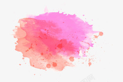 粉色泼墨水彩素材