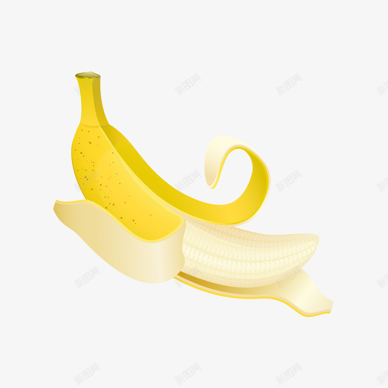 香蕉矢量图ai免抠素材_88icon https://88icon.com 剥开的香蕉 平面设计 水果 香蕉 矢量图