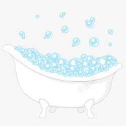 沐浴露泡沫手绘浴缸泡泡高清图片