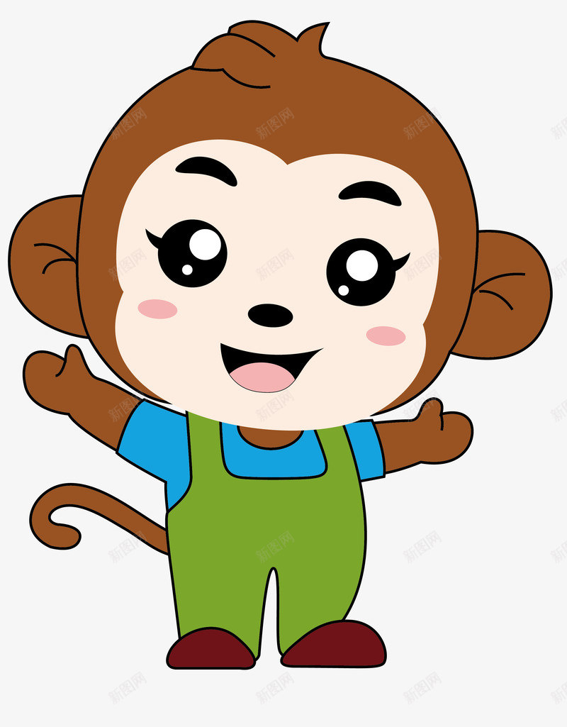卡通形象可爱小猴子png免抠素材_88icon https://88icon.com ip形象 卡通 可爱 大眼猴 小猴子 手绘 水彩 美猴