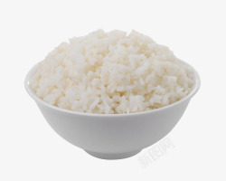 碗白色大碗里的蒸米饭高清图片