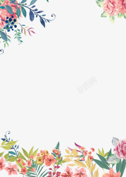 38幸福女人节38女王节手绘小清新花朵边框高清图片