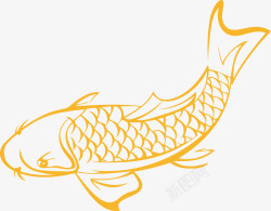 金色鲤鱼矢量图素材