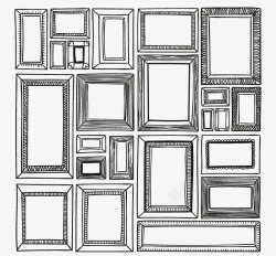 24款手绘镜框矢量图素材