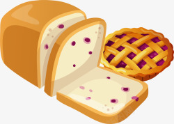 面包切片卡通手绘切片面包矢量图高清图片