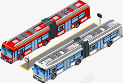 公交车车站加长公交素材