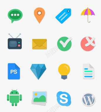 UI图标设计扁平UI彩色图标图标