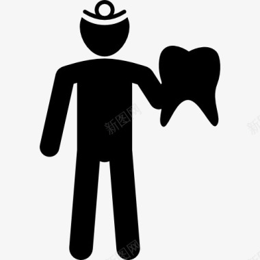 人和大牙齿的轮廓图标图标