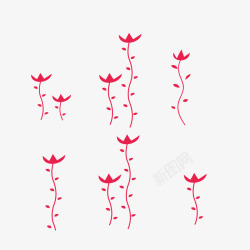 草红花红色小草装饰高清图片