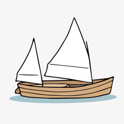 卡通航海小木船素材