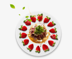 圆形装盘草莓美食高清图片