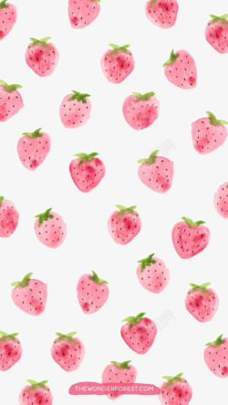 粉色草莓蛋糕盒草莓背景高清图片