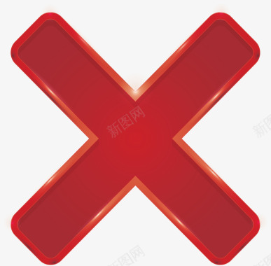 党徽标志素材精美红色叉号标志矢量图图标图标