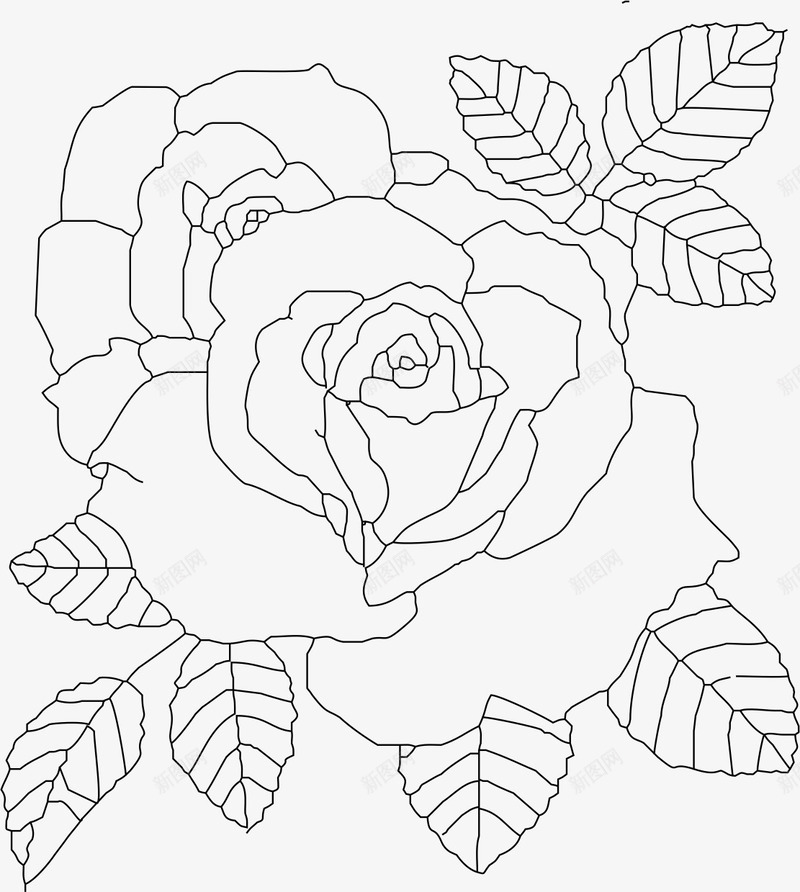 玫瑰线稿图png免抠素材_88icon https://88icon.com 免扣元素 写真在线 单线稿 手绘 植物 玫瑰花 线稿 花卉