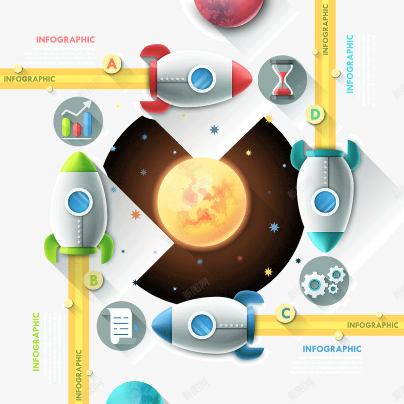 卡通火箭星球轨迹ppt信息元素png免抠素材_88icon https://88icon.com ppt信息元素 卡通 发光 扁平化 星球 火箭 轨迹