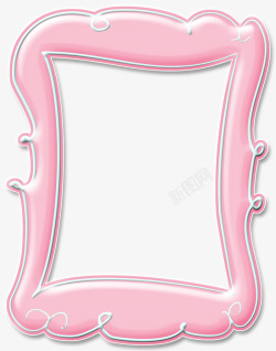 粉色花边相框素材