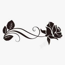 黑色玫瑰手绘玫瑰花纹高清图片