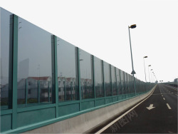 立体马路噪声屏蔽玻璃护栏实物素材