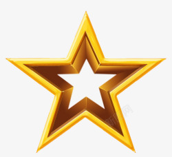 星星徽章金色五角星案图标高清图片