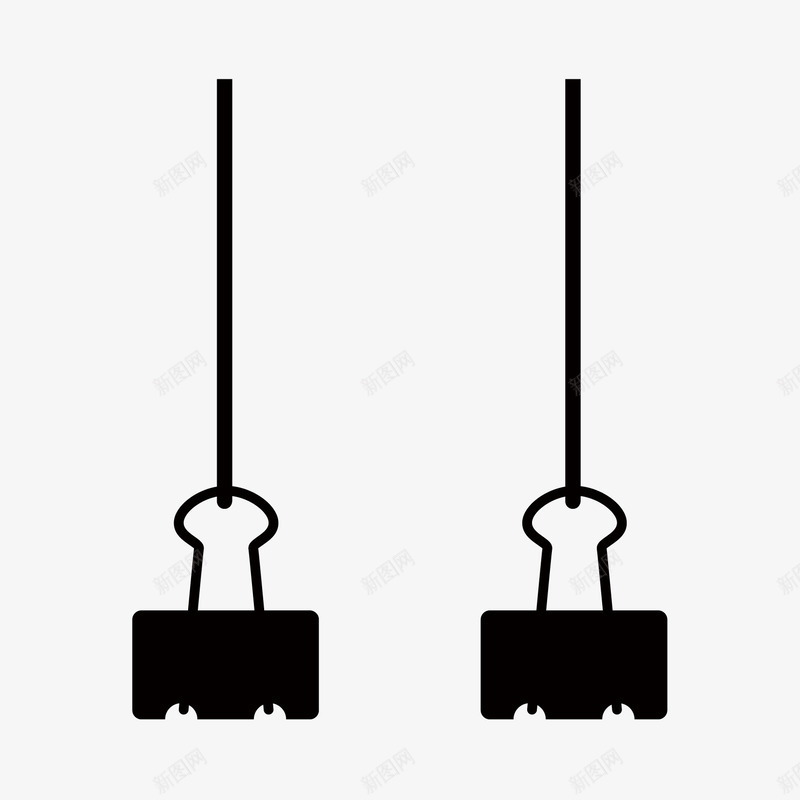 手绘夹子矢量图ai免抠素材_88icon https://88icon.com 夹子 手绘 文具 黑色 矢量图