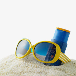 沙滩墨镜防晒霜素材