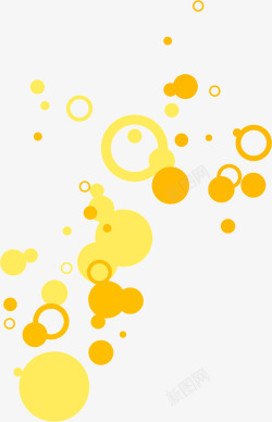 黄色渐变缤纷抽象圆圈素材