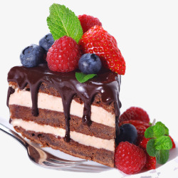 蓝莓巧克力蛋糕素材