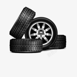 汽车轮子黑色轮胎高清图片