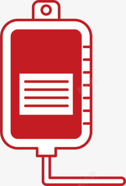 红色扁平献血血袋素材