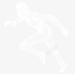 网格人网状建模科技感奔跑人物高清图片