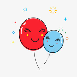 气球表情气球彩色气球开心气球笑脸高清图片